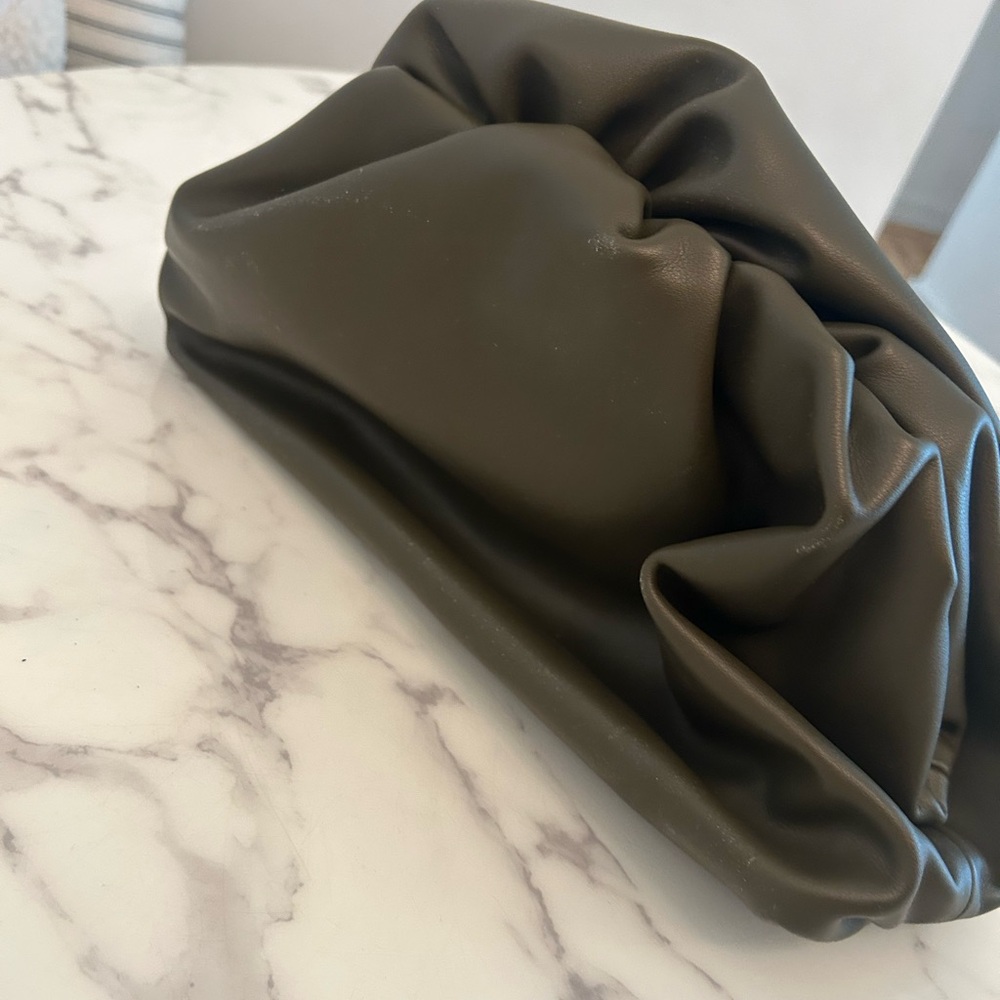 Olive Green slouchy Clutch Bag